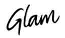 Glam magazine logo beauty and lifestyle publication
